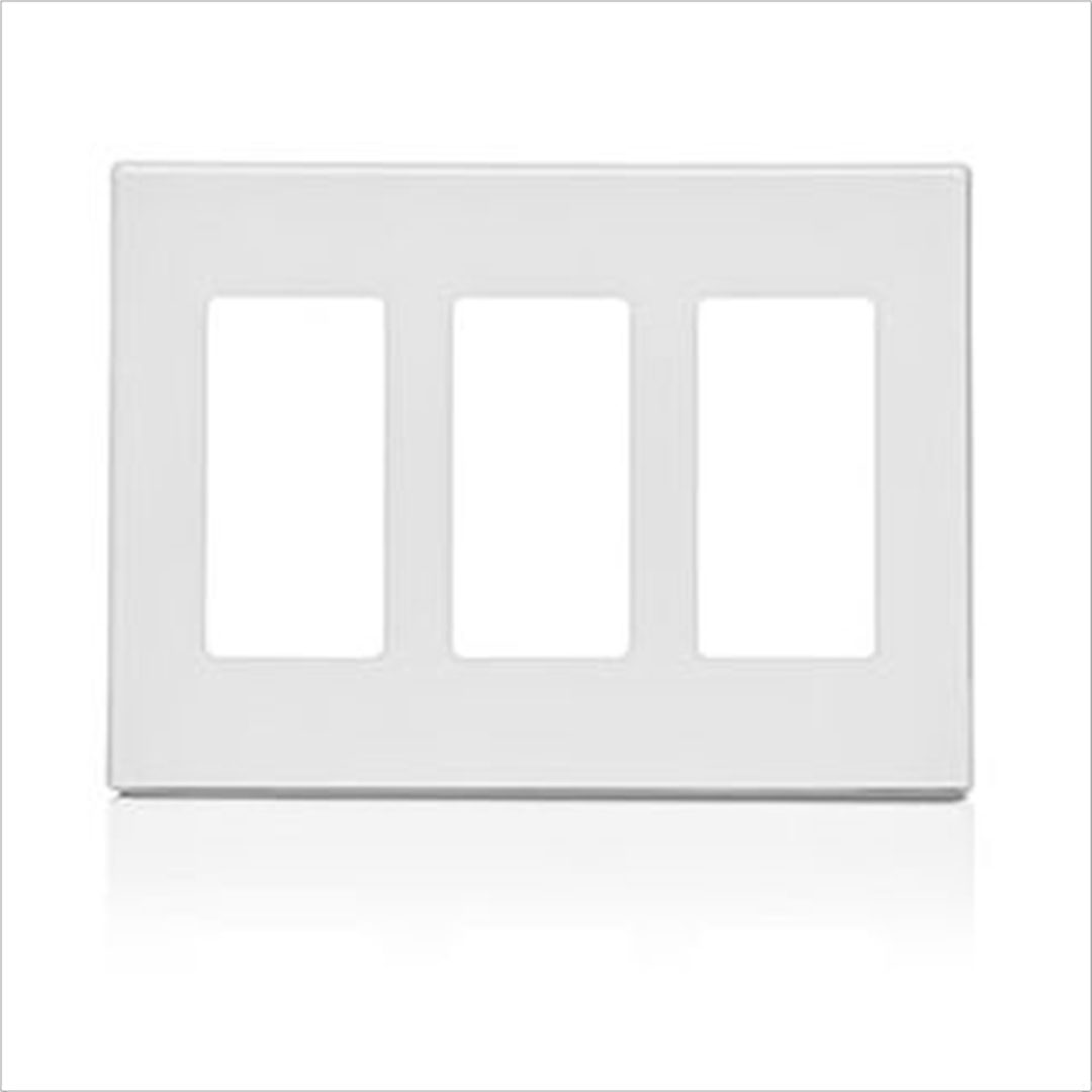 Tapa Ciega Triple Para Marco FLAIR - Blanco, Para Cubrir Huecos En Cajas De Enchufes