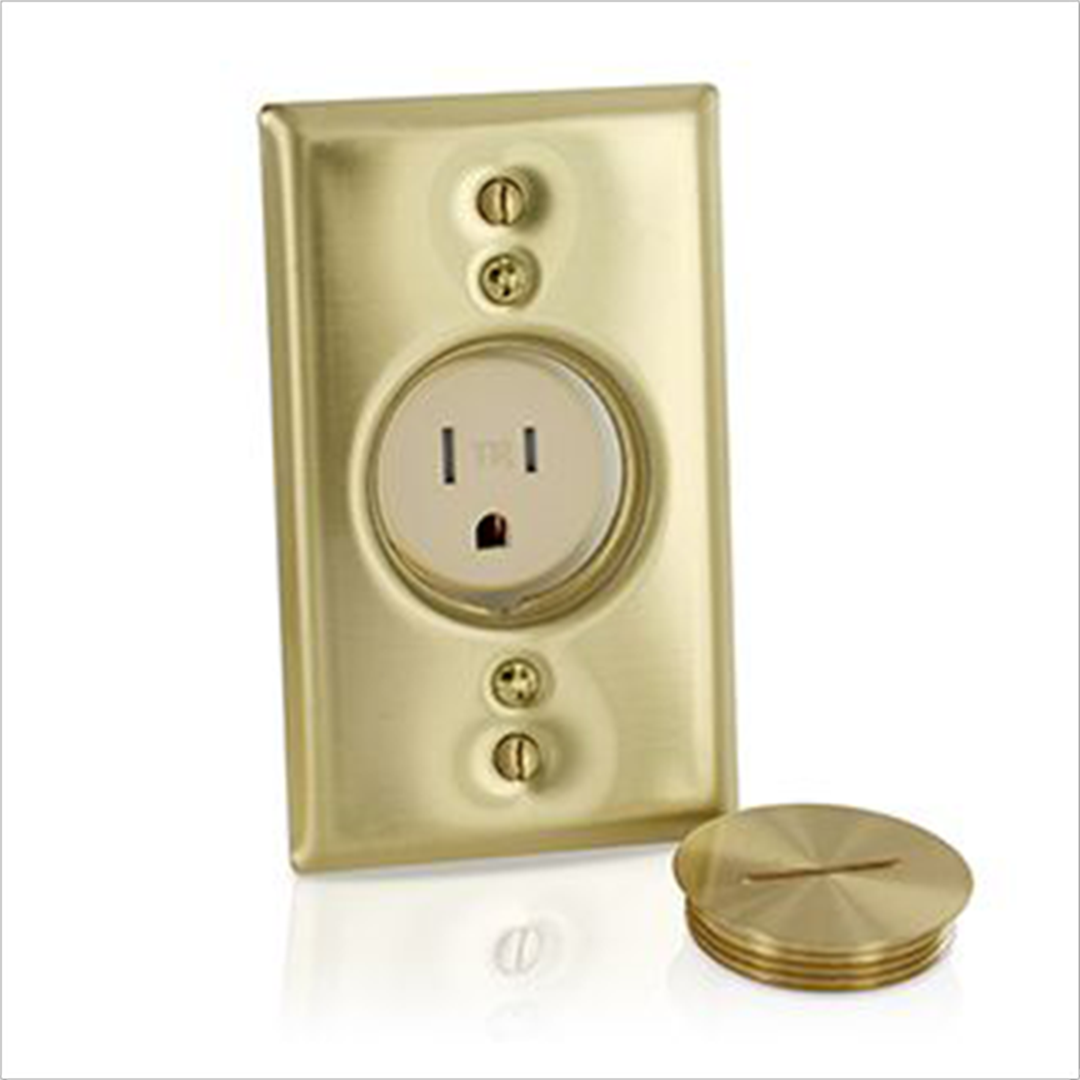 Toma de Piso con Polo a Tierra 15A 125V Leviton toma de piso con polo a tierra 15A 125V