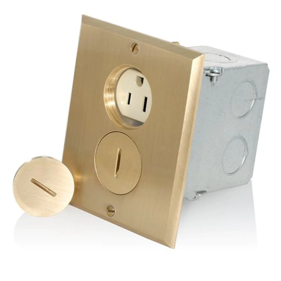 Toma Doble de Piso con Polo a Tierra 15A 125V Leviton toma doble de piso 15A 125V