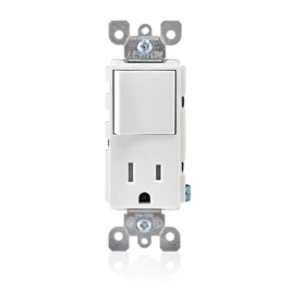 interruptor con toma y polo a tierra leviton