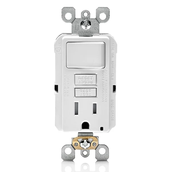 Interruptor con Toma GFCI Decora Leviton Blanco
