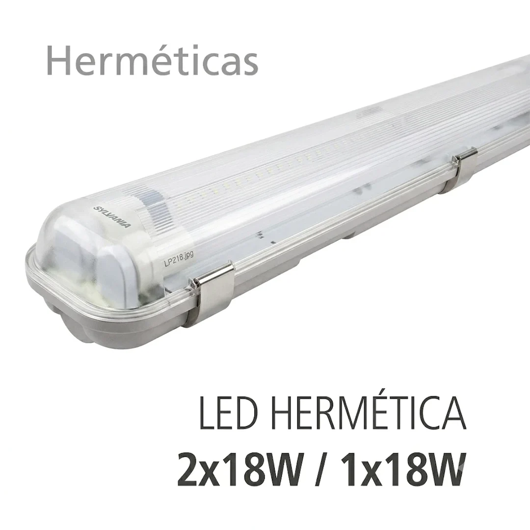 Luminaria Hermética LED IP65 para Tubo T8 | Vidrio o Policarbonato luminaria hermética led ip65 tubo t8