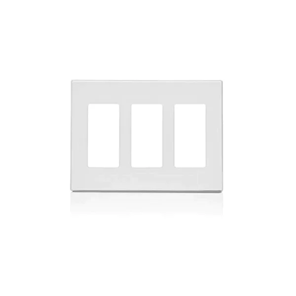 Placa Decora de 3 Ventanas Sin Tornillos Leviton
