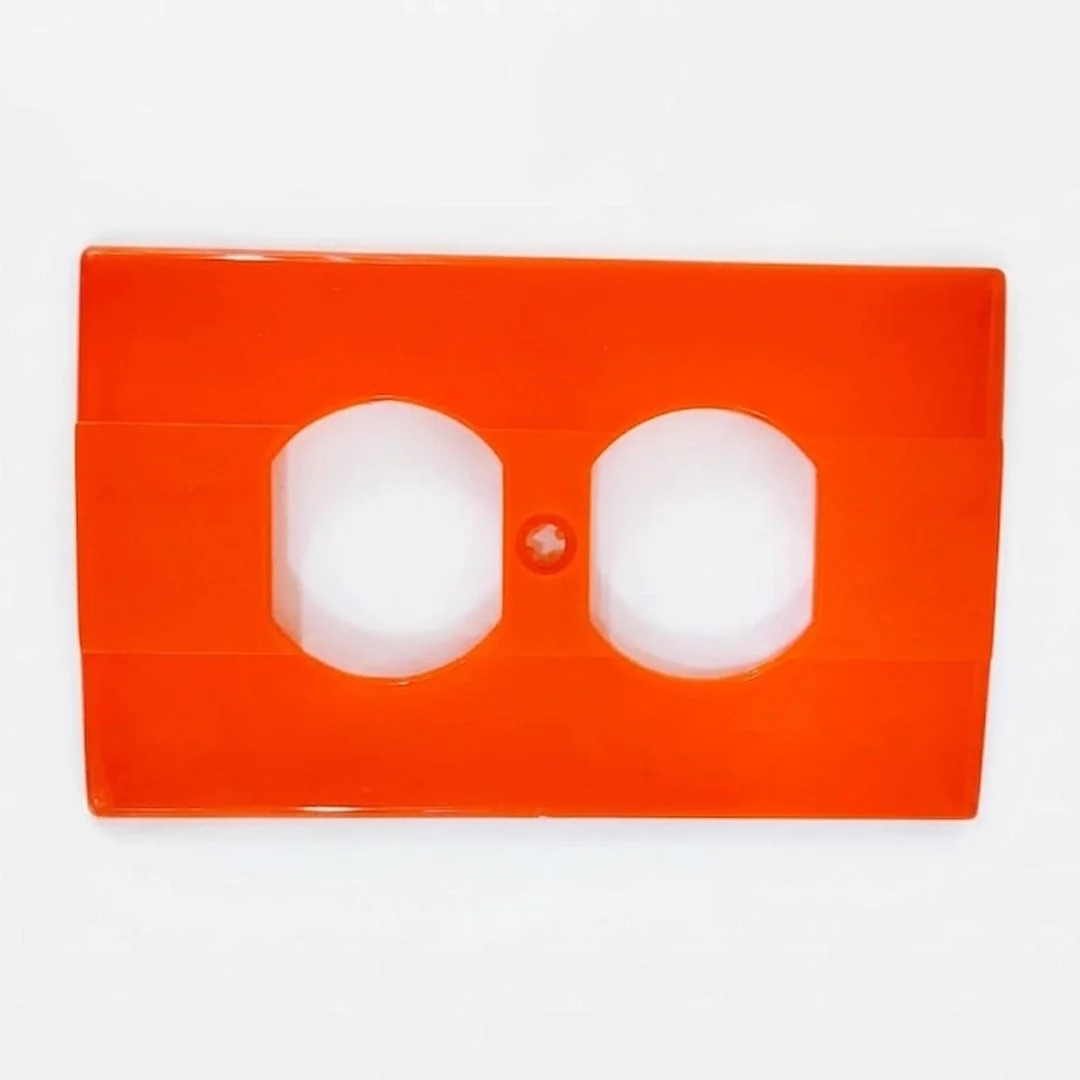 Placa para toma doble naranja