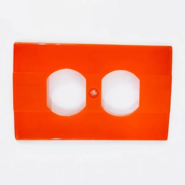 Placa para toma doble naranja